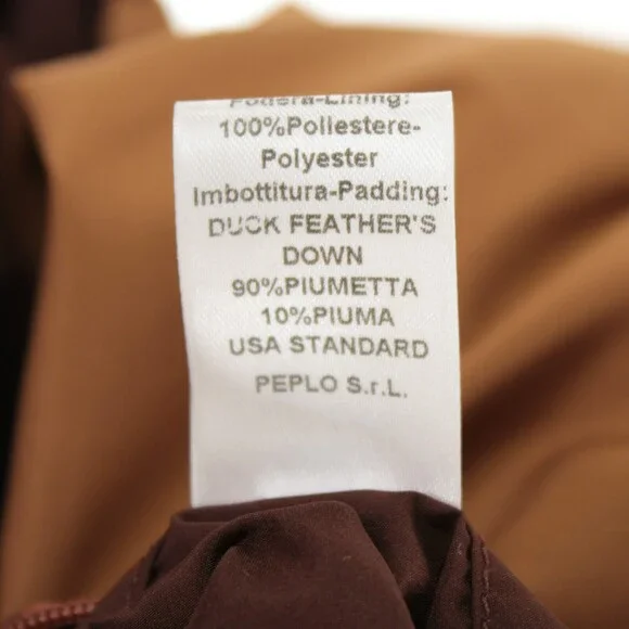 Luciano Barbera NWD Down Puffer Vest Size 50 (US M) in Brown 100% Polyester